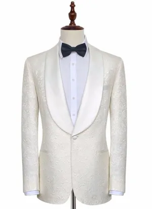 White Wide-Shawl Lapel Tuxedo