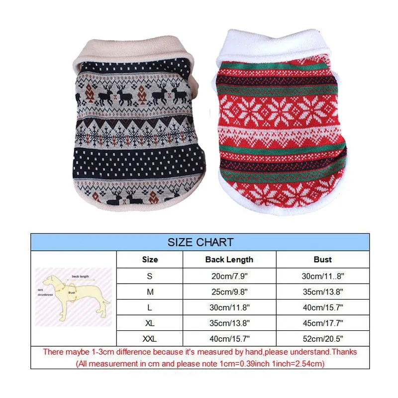 Winter Deer Snow Warm Puppy Soft Knitted Vest For Small Dogs