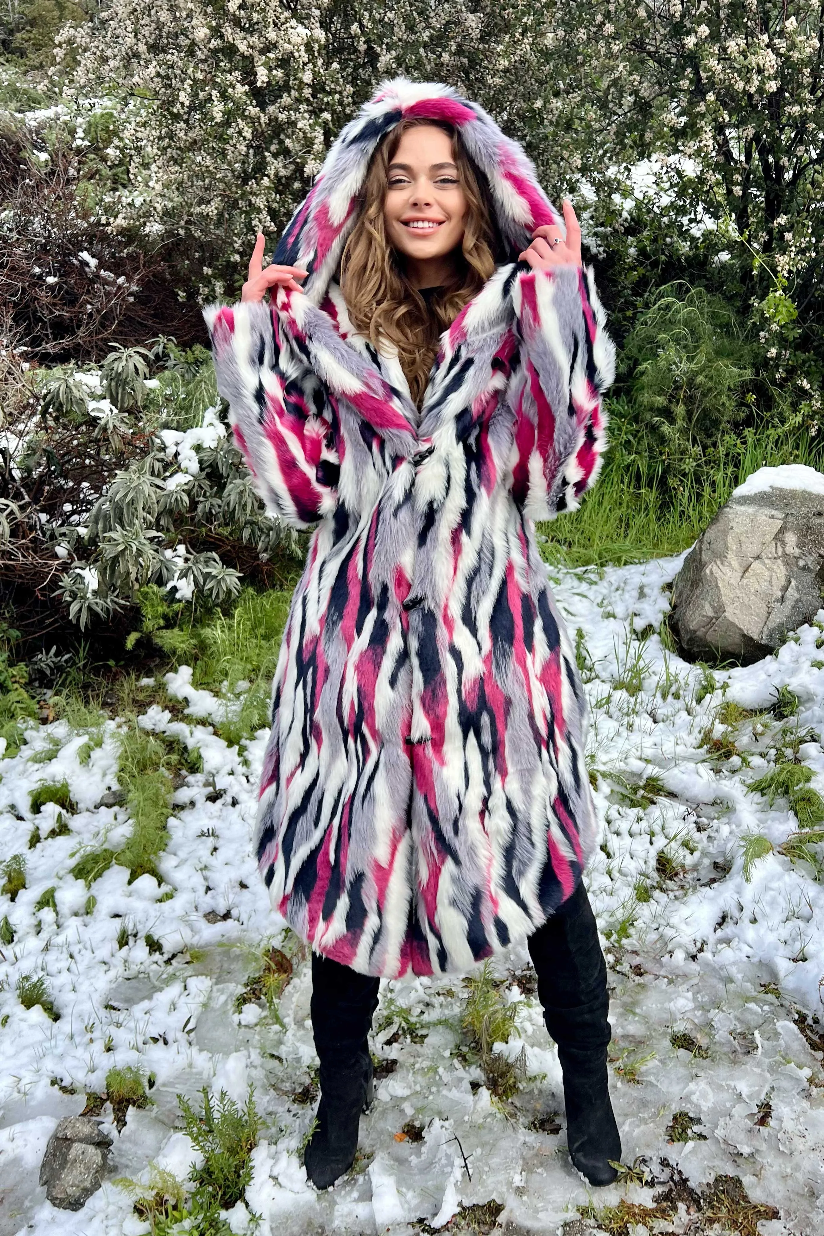 Women's Desert Warrior Coat in "Electric Zebra"