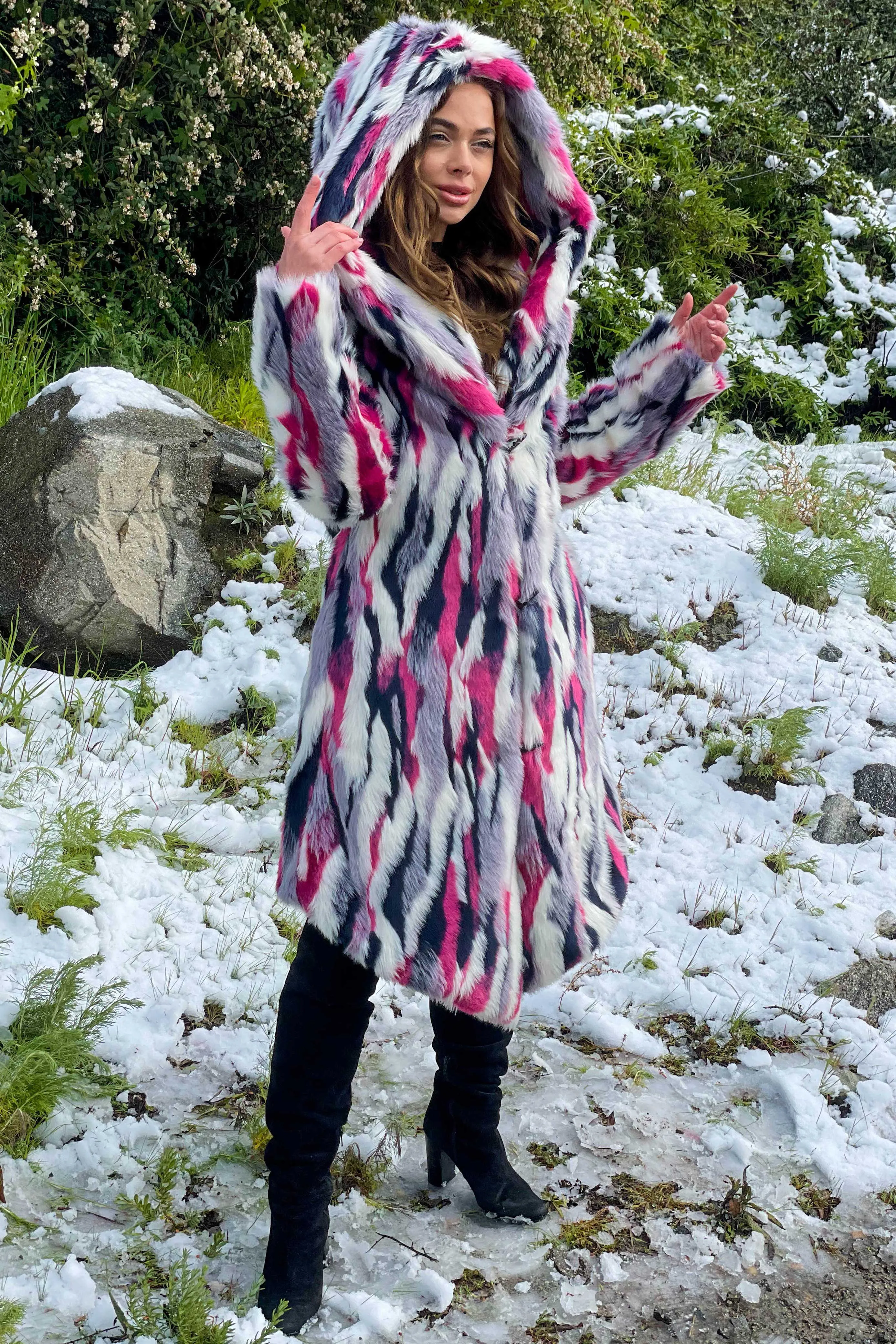 Women's Desert Warrior Coat in "Electric Zebra"