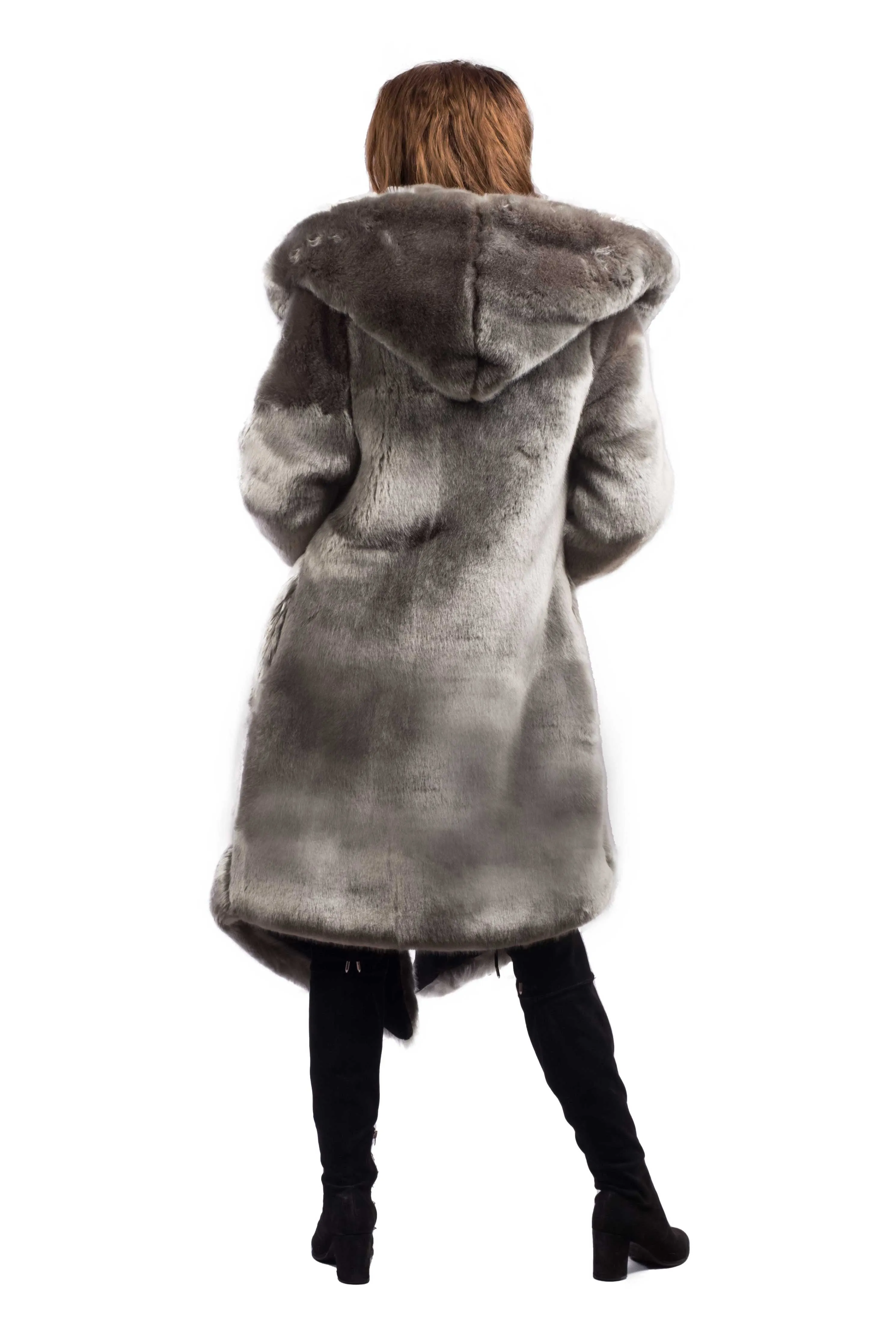 Women's Desert Warrior Coat in "Sage" Chinchilla