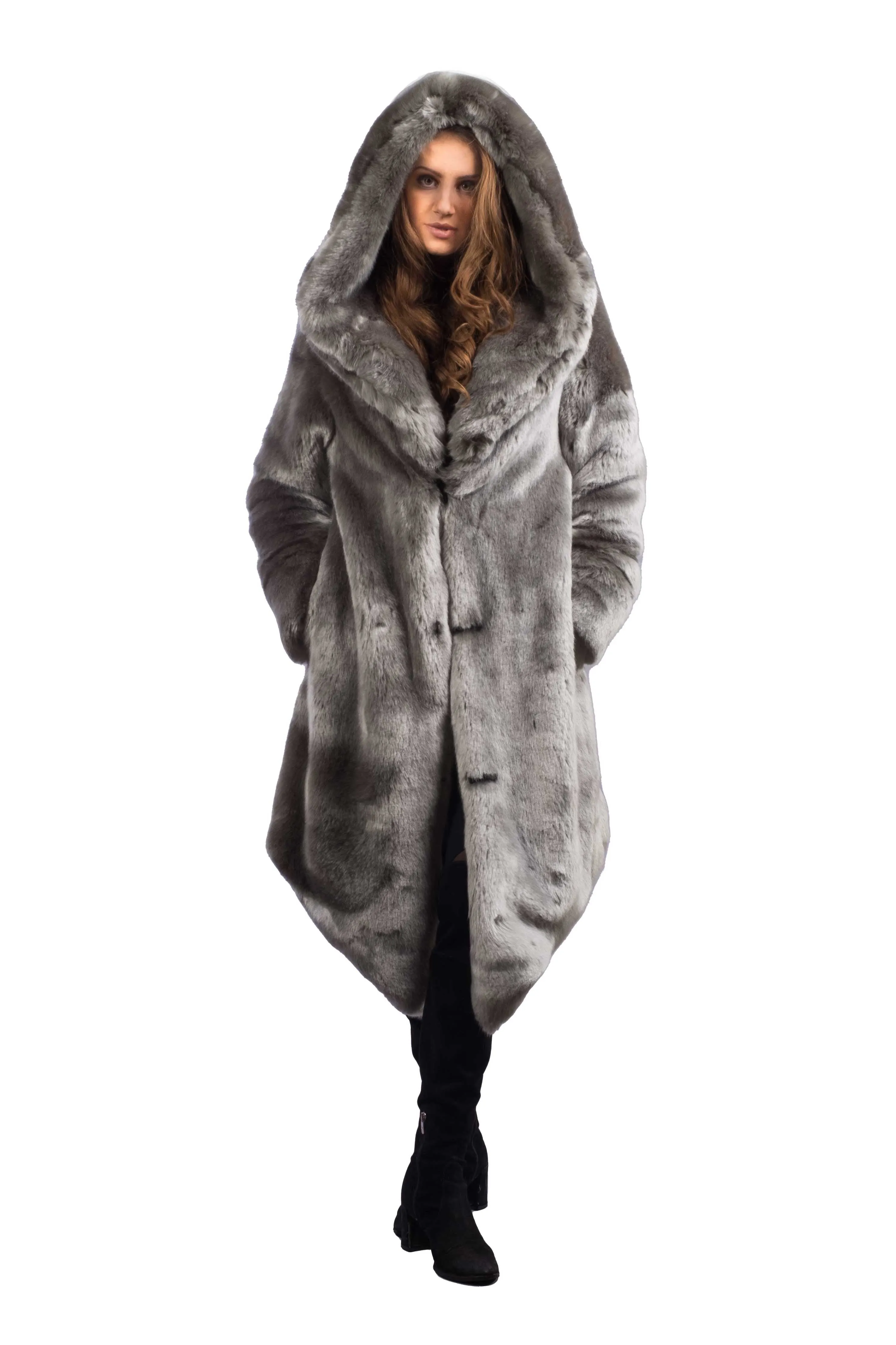 Women's Desert Warrior Coat in "Sage" Chinchilla