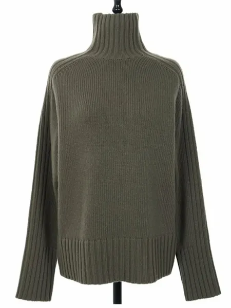 Women's Luxurious Oversized Ribbed Turtleneck Jumper | Ideal for Autumn/Winter