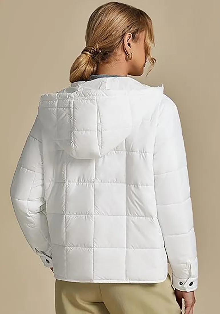 Women’s Warm Winter Casual Hooded Coat Warm Quilted Jacket With Pockets